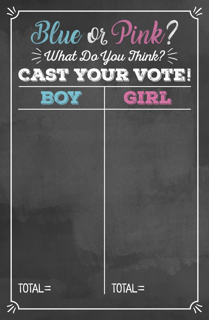 Pink Pixie Studio Old Wives Tales & Boy or Girl Voting Game Gender Reveal Party Posters 11" x 17" Black, Pink & Blue- Party Supplies, Activity, Decorations (2 Posters) - Image 4